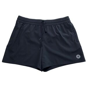 Brisas Womens Size Large Black Athletic Shorts Drawstring Stretch Active